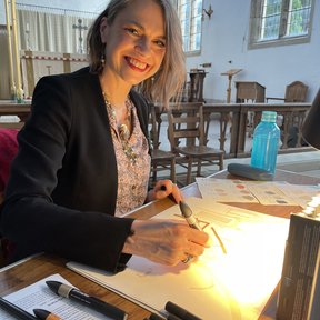 Creating a live illustration during a musical recital