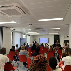 Delivering a seminar on Marketing and Comms for VCSE organisations