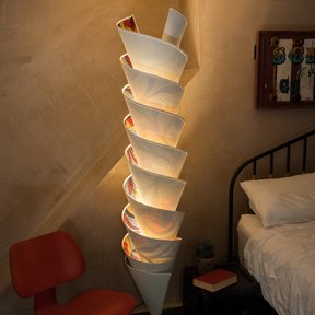 Bespoke two metres tall helical lampshade