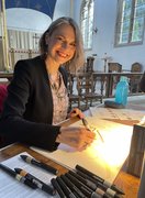 Creating a live illustration during a musical recital