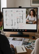 Online Design Mentor consultation providing collaborative spatial guidance, live design thinking and practical next steps tailored to each client’s project.