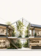 A Basecamp Biome concept integrating architecture, natural light, ventilation, planting and regenerative living into a healthier home environment.