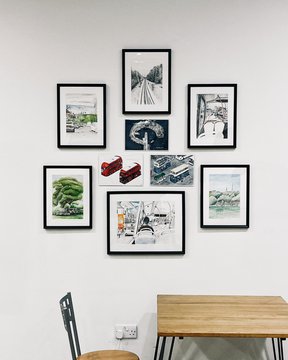 My works on the wall of Croydon CEZ