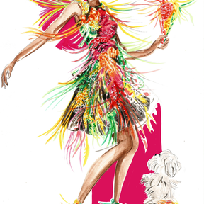 Example of my watercolour fashion illustration for editorials, publications or home decor