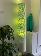 Bespoke 1.4 metre tall double-sided cylinder lampshade